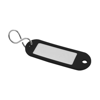 Nyckelbricka i plast med S-typ nyckelring (50 st. förpakning - SVART)